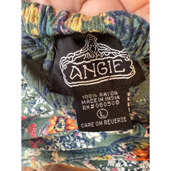 Angie Floral Maxi Sundress  NWT Ladies Large 59"Boho Keyhole Tiered Skirt - Picture 7 of 14